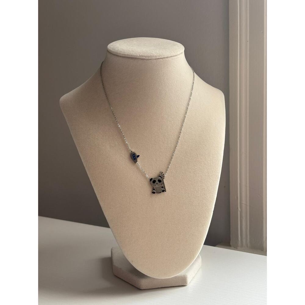 Cute Panda Necklace Stainless Steel Animal Pendant Dainty Gift Jewelry - Picture 4 of 7